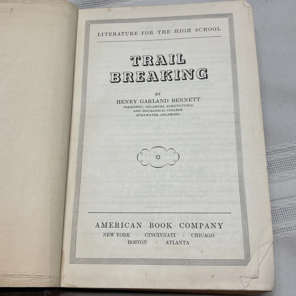 American Literature: Literature for the High School Bennett 1935 Trail Breaking